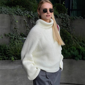Women’s White Pullover Loose Sweater My Store 