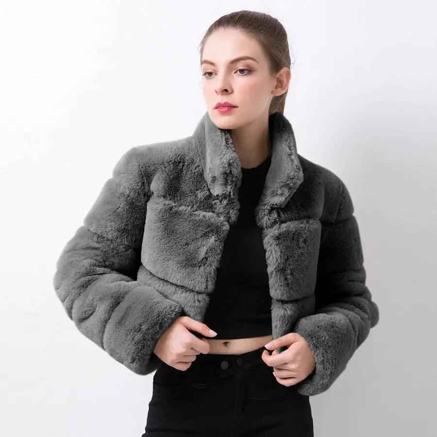 Chic Faux Fur jacket - MRC STOREtopMy StoreChic Faux Fur jacketMRC STORECJYD210212538LODark GrayL