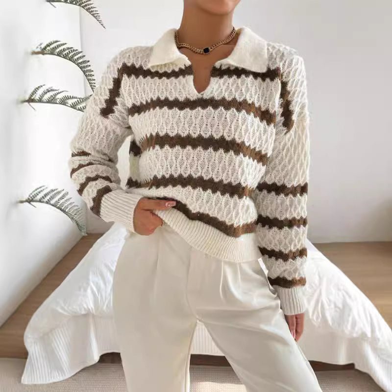 Classic Striped Loose Casual Sweater - MRC STOREsweaterMRC STOREClassic Striped Loose Casual Sweater MRC STORE MRC STORECJMY255141103CXBlackL