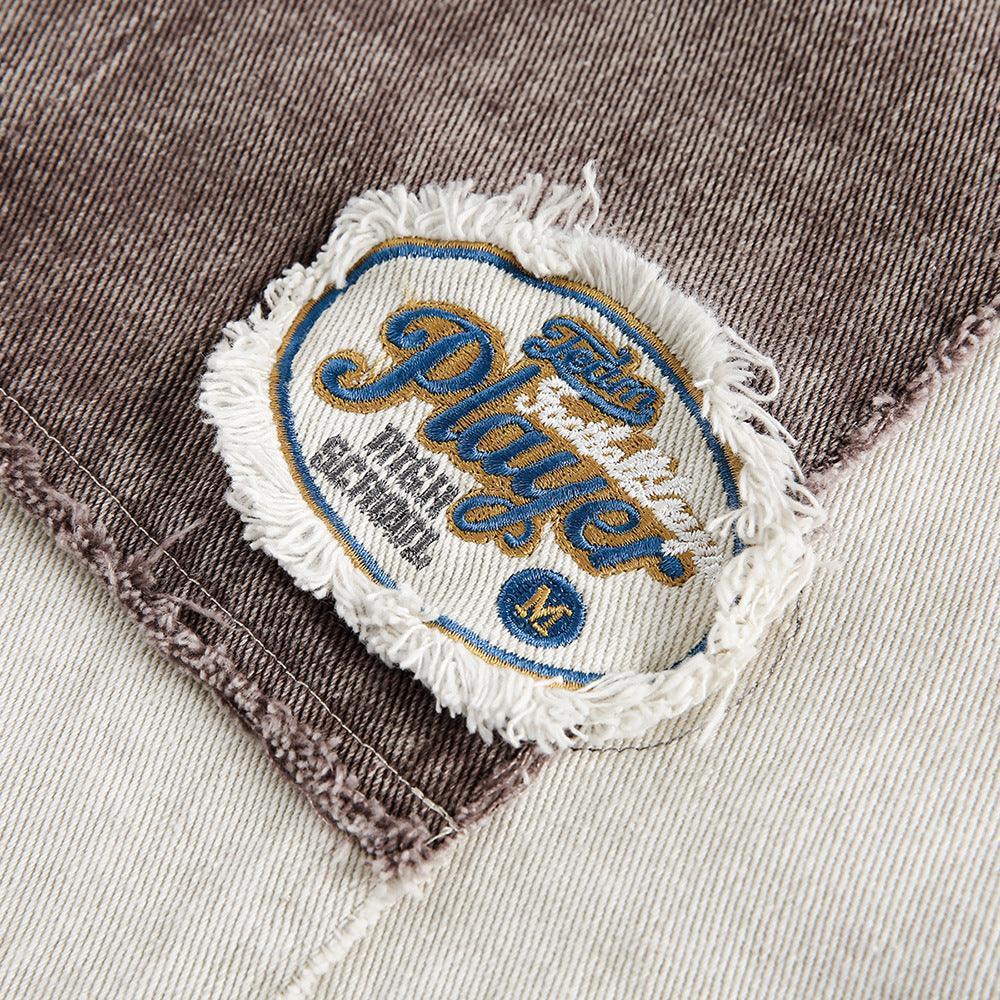 Color Patchwork Denim Jacket – Irregular Design - MRC STORETopMRC STOREColor Contrast Patchwork Irregular Jacket Coat - Denim Casual Wear for Youth - MRC STOREMRC STORECJXZ209216902BYBrownL