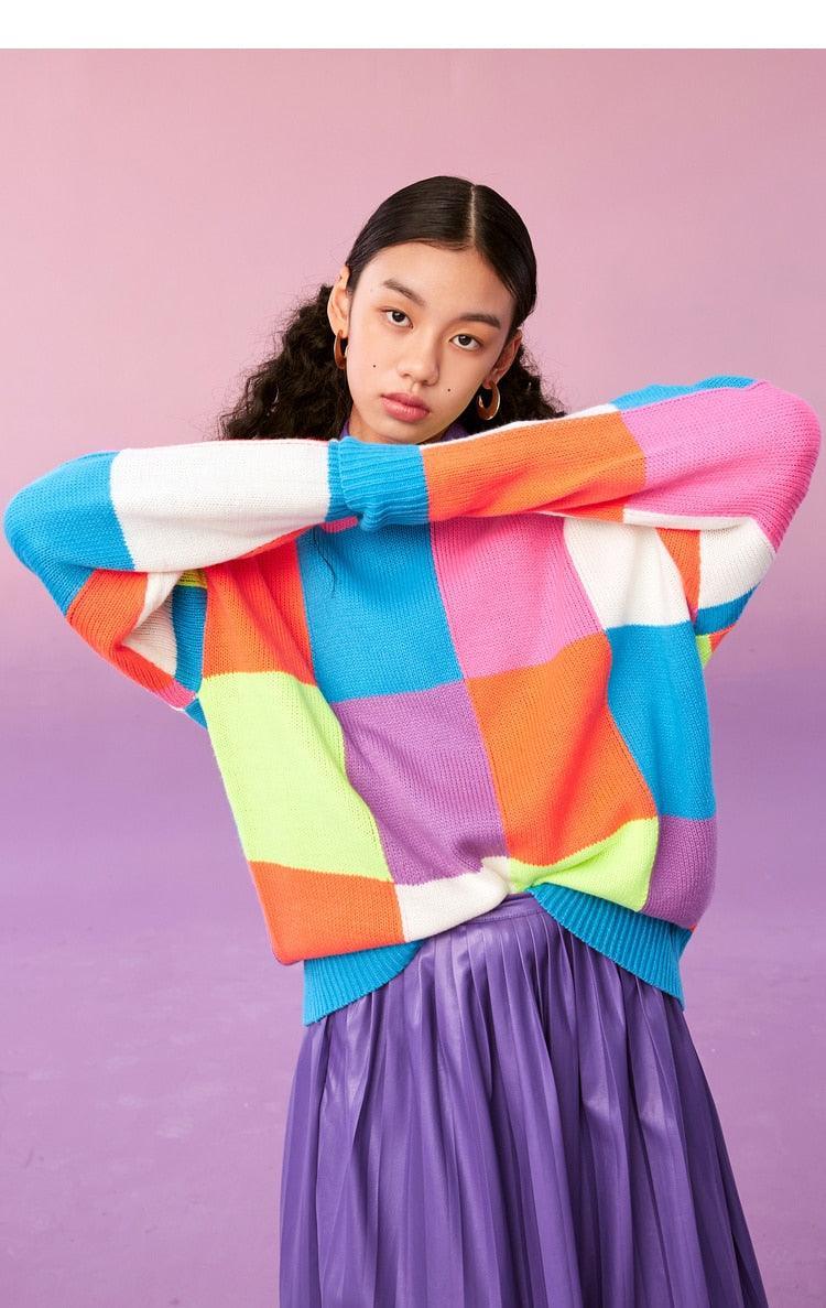 Colorful long pullover sweater - MRC STORETopMy StoreColorful long pullover sweater - MRC STOREMRC STORECJNSSYMY00380-Rainbow color-LRainbow colorL