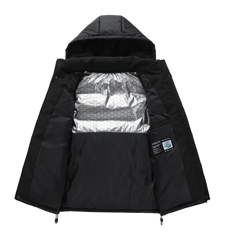 Corduroy Hooded Warm Vest - MRC STOREJacketsMRC STOREBlack jacket with reflective inner lining on a white backgroundMRC STORECJYD255136707GTBlackL