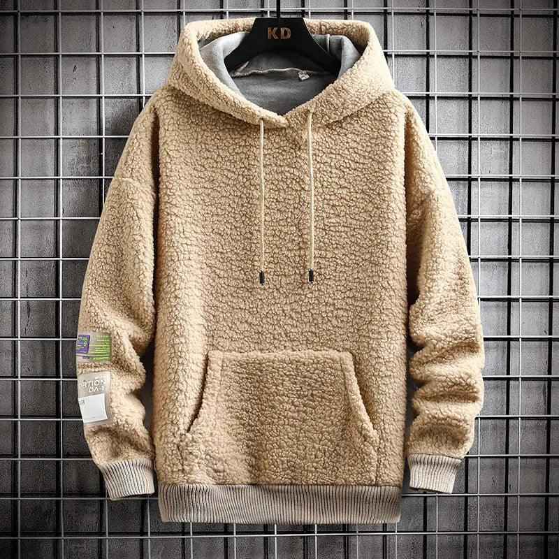 Cozy Sherpa Fleece Hoodie with Utility Patch Detail - MRC STORETopMy StoreCozy Sherpa Fleece Hoodie with Utility Patch DetailMRC STORECJWY206895122VECamelL