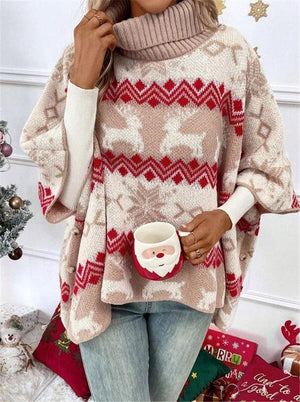 Cozy Turtleneck Christmas Sweater with Batwing Sleeves – Perfect for the Festive Season - MRC STOREChristmasMy StoreCozy Turtleneck Christmas Sweater with Batwing Sleeves – Perfect for the Festive Season - MRC STOREMRC STORECJMY220309103CXPicture ColorL