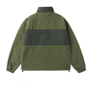 Cross Lapel Fleece Jacket - MRC STOREJacketsMRC STOREGreen fleece jacket with black accents on a white backgroundMRC STORECJXZ247870511KPBL703 Army Green2XL