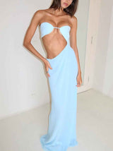 Cutout Strapless Slim - Fit Maxi Dress - MRC STOREDressMRC STORECutout Strapless Slim - Fit Maxi DressMRC STORECJLY228874804DWBlueL