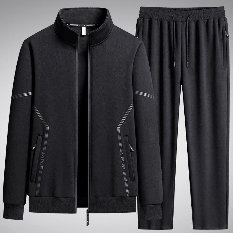 Men's Fleece Lined Two Piece Sports Set - Thickened Cotton for Daily Comfort My Store 