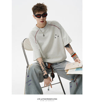 Men’s Cotton T-Shirt - Letter Print Short Sleeve My Store 