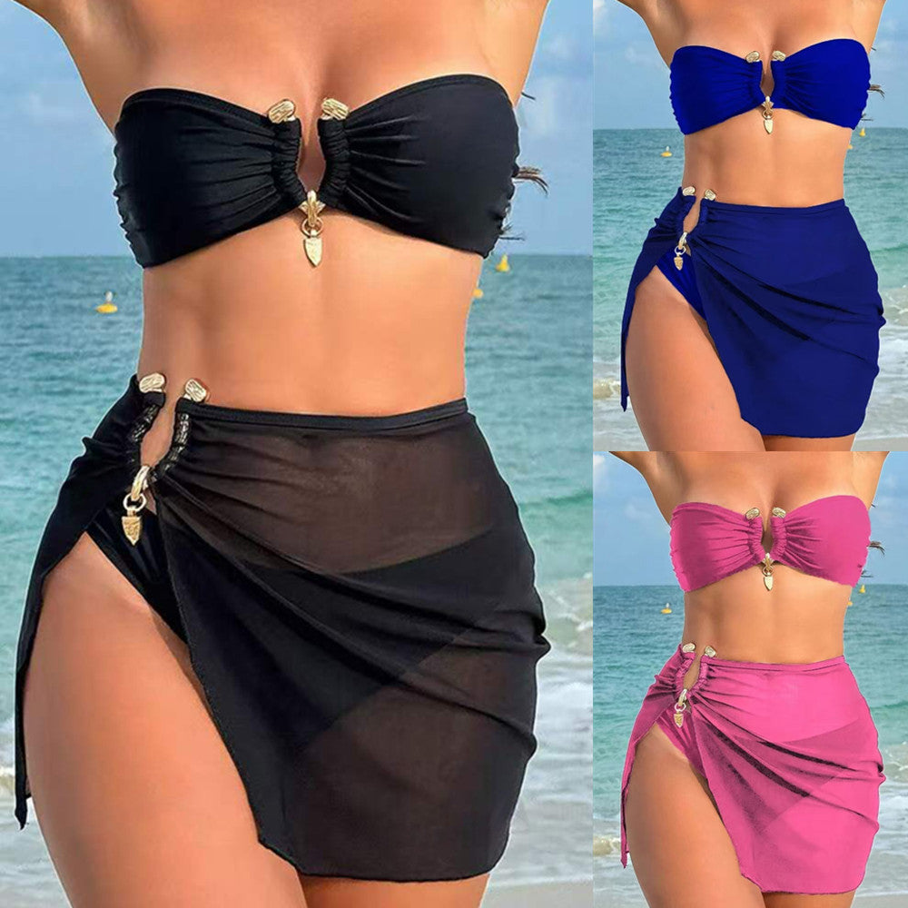 Women’s Bikini Three-Piece - Backless Swimsuit My Store 