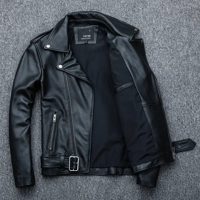 Pure Cowhide Biker's Leather Jacket My Store 