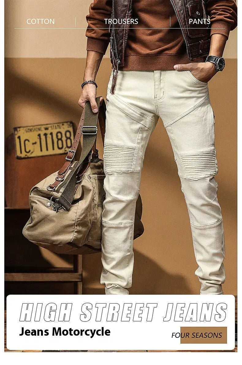 High End Slim Fit Motorcycle Jeans My Store 