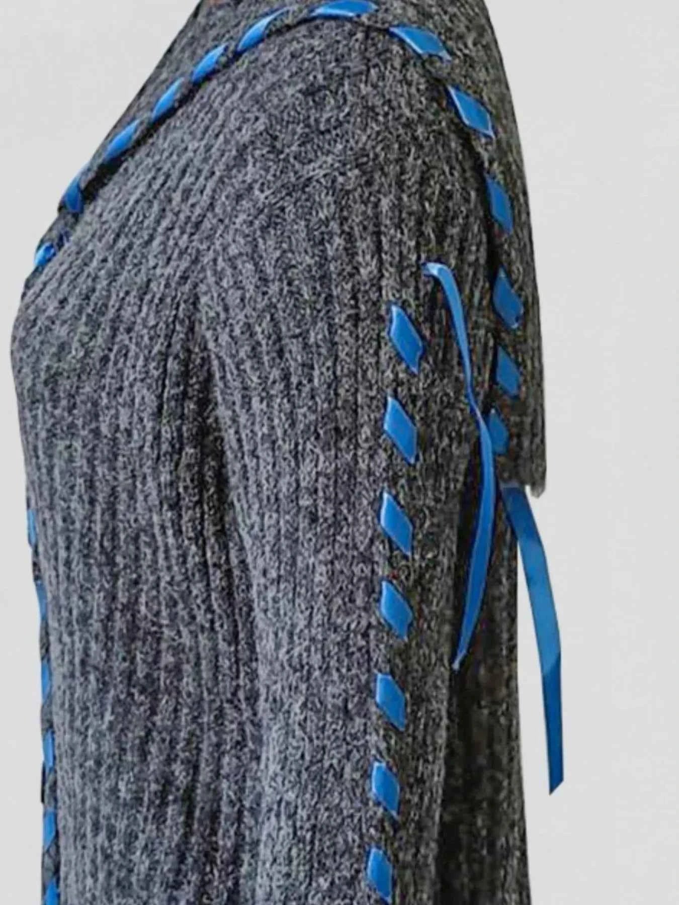 Ribbed Knit Open Front Cardigan