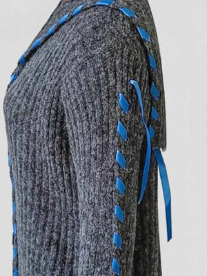 Ribbed Knit Open Front Cardigan