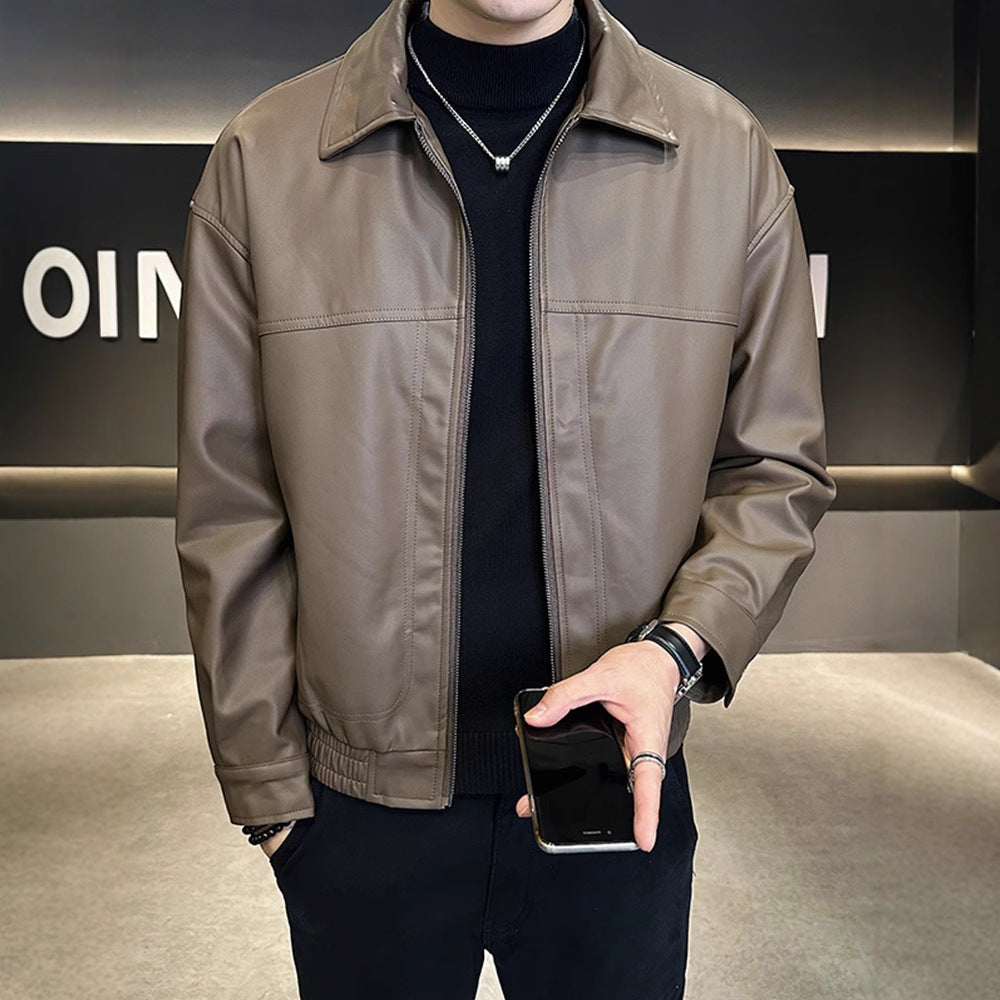 Men's Retro Leather Motorcycle Coat MRC Store 
