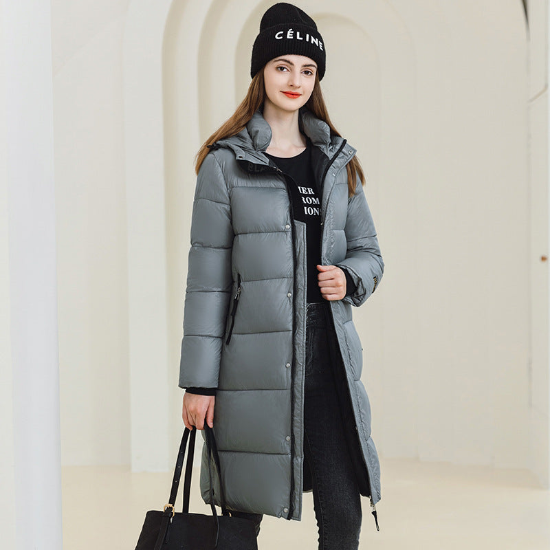 Women’s Long Hooded Winter Coat – Warm Cotton Jacket with Pockets for Cold Weather My Store  37.62