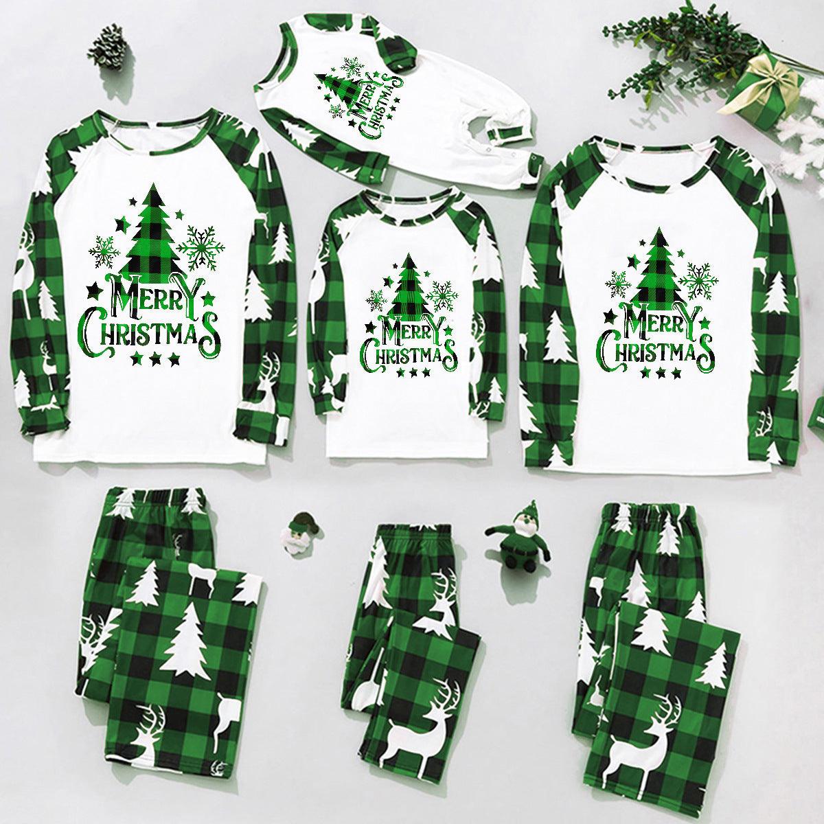 Festive Plaid Stitching Christmas Parent-Child Leisure Wear Set – Cozy Family Homewear My Store  16.62