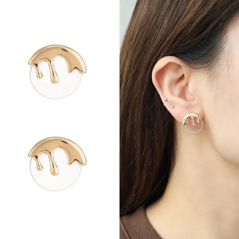 Irregular Liquid Metal Stud Earrings My Store 