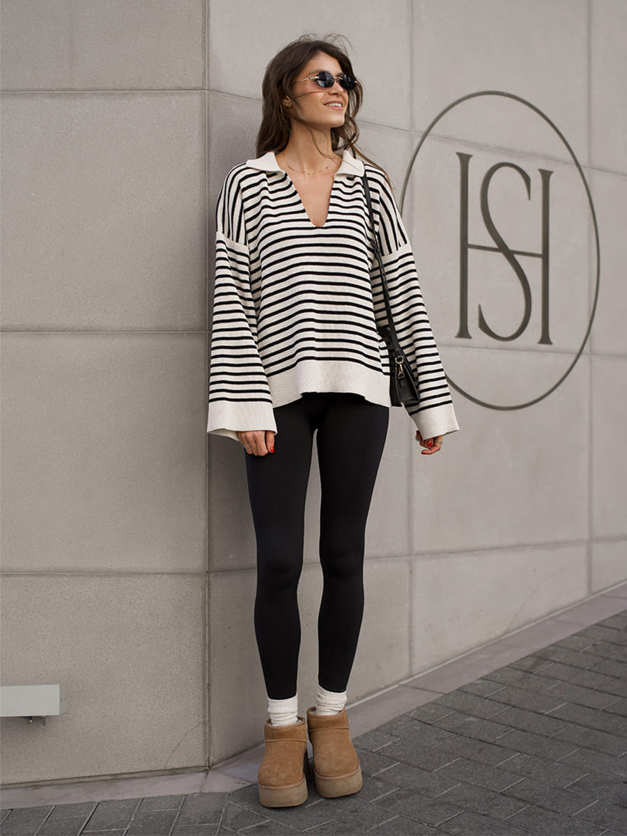 Women’s Striped Long Sleeve Sweater My Store 