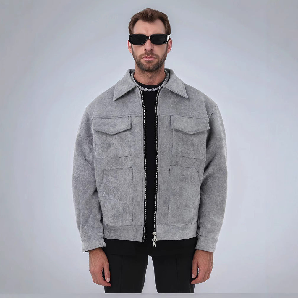 Men’s Fur Zipper Big Pocket Jacket Coat – Warm Winter Streetwear My Store 