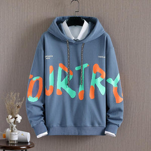 Printed Letter Loose Casual Hoodie – Long-Sleeved Cotton Pullover for Autumn My Store  30.93