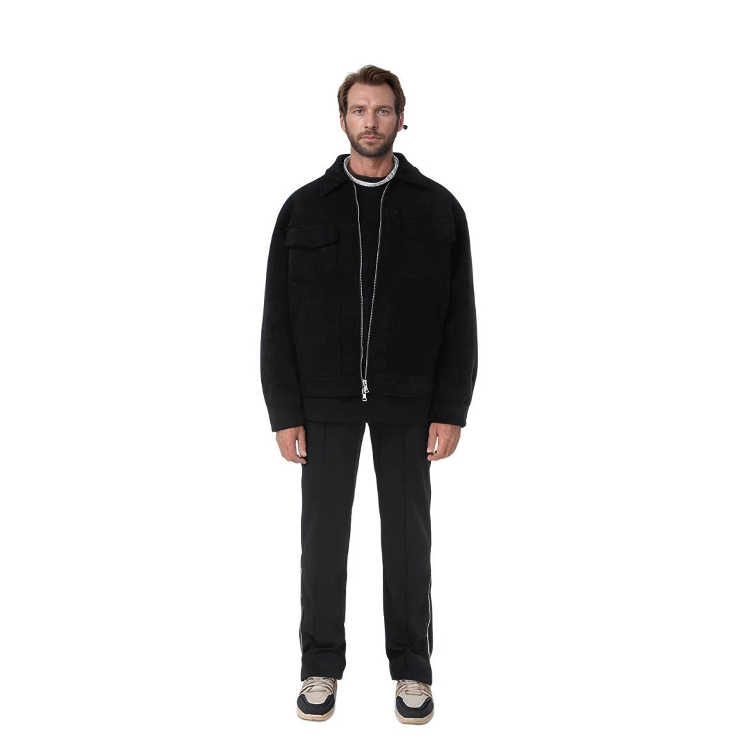 Men’s Fur Zipper Big Pocket Jacket Coat – Warm Winter Streetwear My Store 