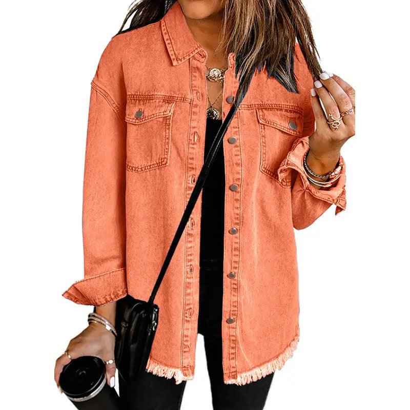 Denim Lapel Top – Casual Style - MRC STORETopMy StoreDenim Lapel Top – Casual StyleMRC STORECJYD210966725YBWhite2XL