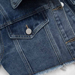 Denim Polo Short Coat - MRC STORETopMy StoreDenim Polo Short CoatMRC STORECJYD210592003CXBlueL
