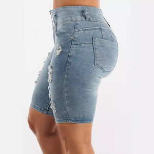 Denim Shorts - High Waist Ripped - MRC STOREShortsMy StoreWomen’s Denim Shorts - High Waist Ripped My Store MRC STORECJNZ234136303CXBlueL
