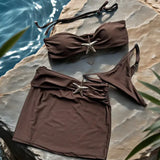 Women’s Split Swimsuit - Solid Color Three-Piece My Store  27.99