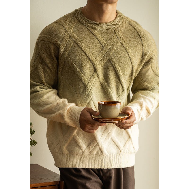 Diamond Lattice Sweater - Gradient Loose - MRC STORESweaters & HoodiesMy StoreDiamond Lattice Sweater - Gradient Loose My Store  41.26MRC STORECJYD229358802BYKhaki Green2XL