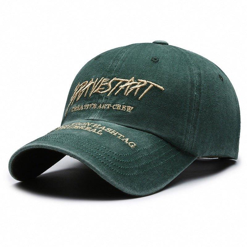 Distressed Baseball Cap – Embroidered Cotton - MRC STOREAccessoriesMy StoreFaded Washed Distressed Baseball Cap –Unisex Cap Embroidered Letters, Adjustable Cotton Cap for All Seasons - MRC STOREMRC STORECJBQ210560904DWArmy GreenFree Size Adjustable