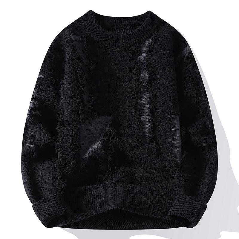 Distressed Knit Patchwork Pullover Sweater – A Bold Statement for Winter Style - MRC STORESweaters & HoodiesMy StoreDistressed Knit Patchwork Pullover Sweater – A Bold Statement for Winter Style - MRC STOREMRC STORECJYD223445925YBBlack165cm