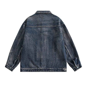 Distressed Punk Denim Jacket - MRC STORETopMRC STOREDistressed Punk Denim JacketMRC STORECJXZ209451302BYBlueL