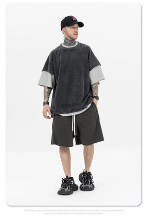 Distressed Retro Patchwork Vintage T-Shirt - MRC STORETopMy StoreDistressed Retro Patchwork Vintage T-Shirt - MRC STOREMRC STORECJYH206181602BYBlackL