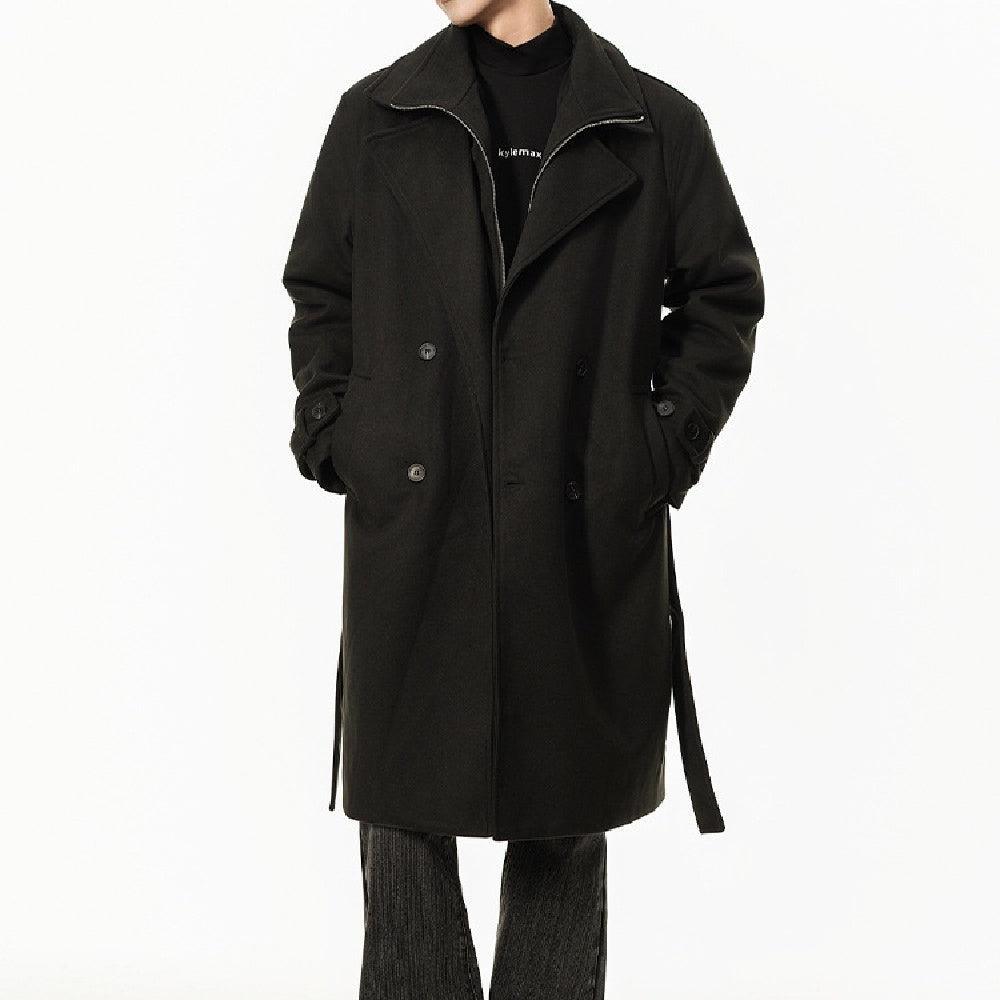 Double Breasted Men's Over the Knee Trench Coat – High Grade Elegance - MRC STORE