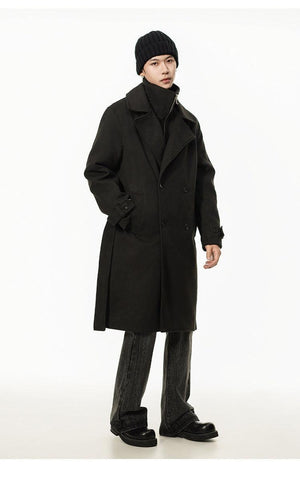 Double Breasted Men's Over the Knee Trench Coat – High Grade Elegance - MRC STORE