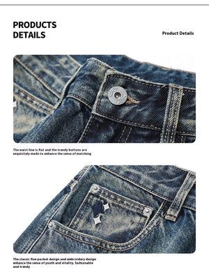 American Retro Hanging Loose Wide Leg Jeans for Men – Vintage Denim Style My Store 
