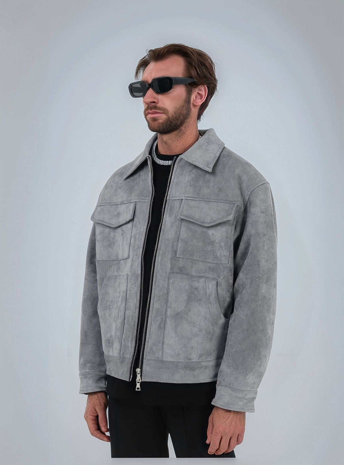 Men’s Fur Zipper Big Pocket Jacket Coat – Warm Winter Streetwear My Store 