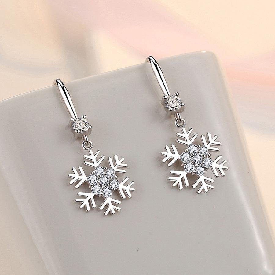 Elegant Snowflake Rhinestone Earrings – Perfect Christmas Jewelry for Women My Store  15.87