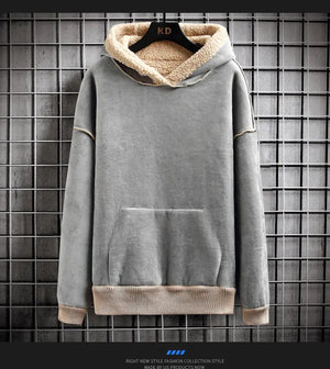 Cozy Sherpa Fleece Hoodie with Utility Patch Detail My Store 