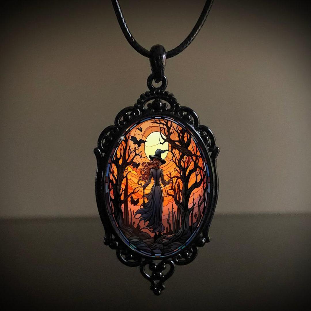 Vintage Gothic Halloween Pendant Necklace - Unisex Electroplated Alloy Design My Store  11.03