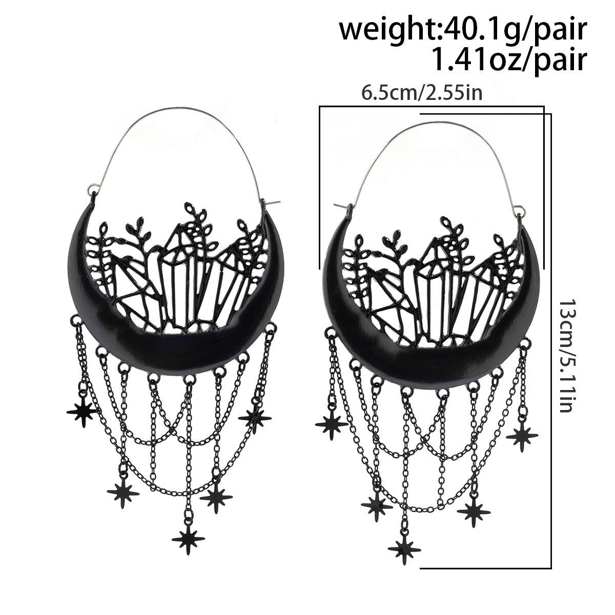 Halloween Flower Hollow Tassel Stud Earrings – Elegant and Festive My Store 