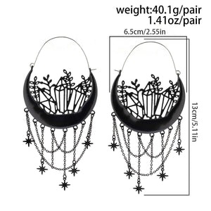 Halloween Flower Hollow Tassel Stud Earrings – Elegant and Festive My Store 