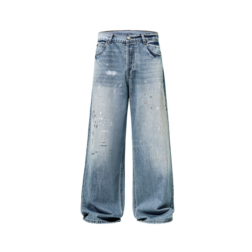 Men’s Loose Jeans - Splash-Ink Washed Style My Store 
