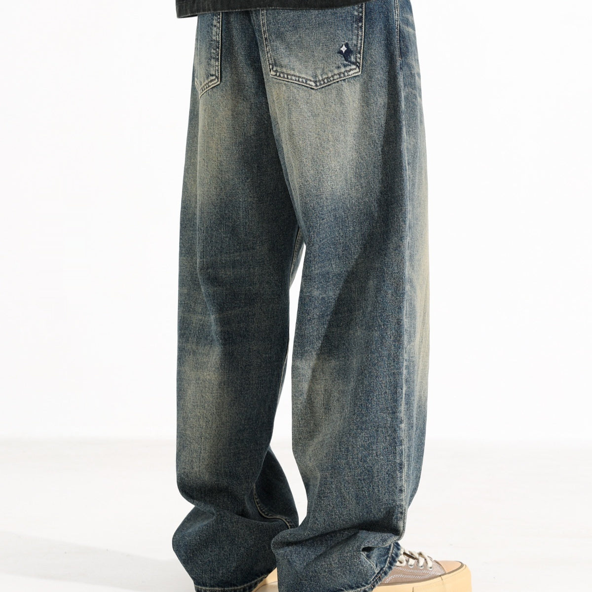 American Retro Hanging Loose Wide Leg Jeans for Men – Vintage Denim Style My Store 