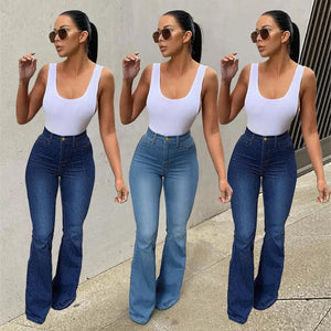 Stretch High Waist Denim Pants - MRC STORE