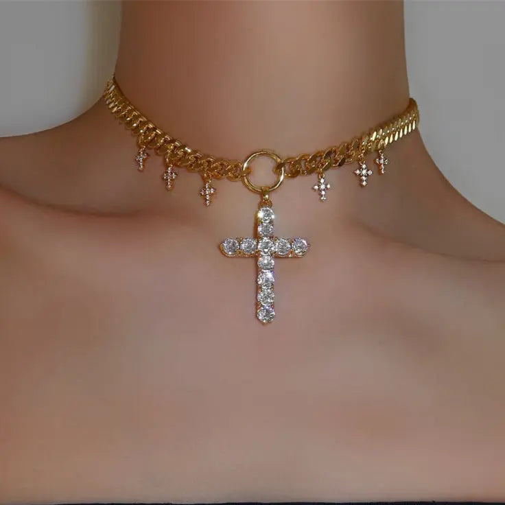 Vintage Diamond Cross Necklace My Store  25.13