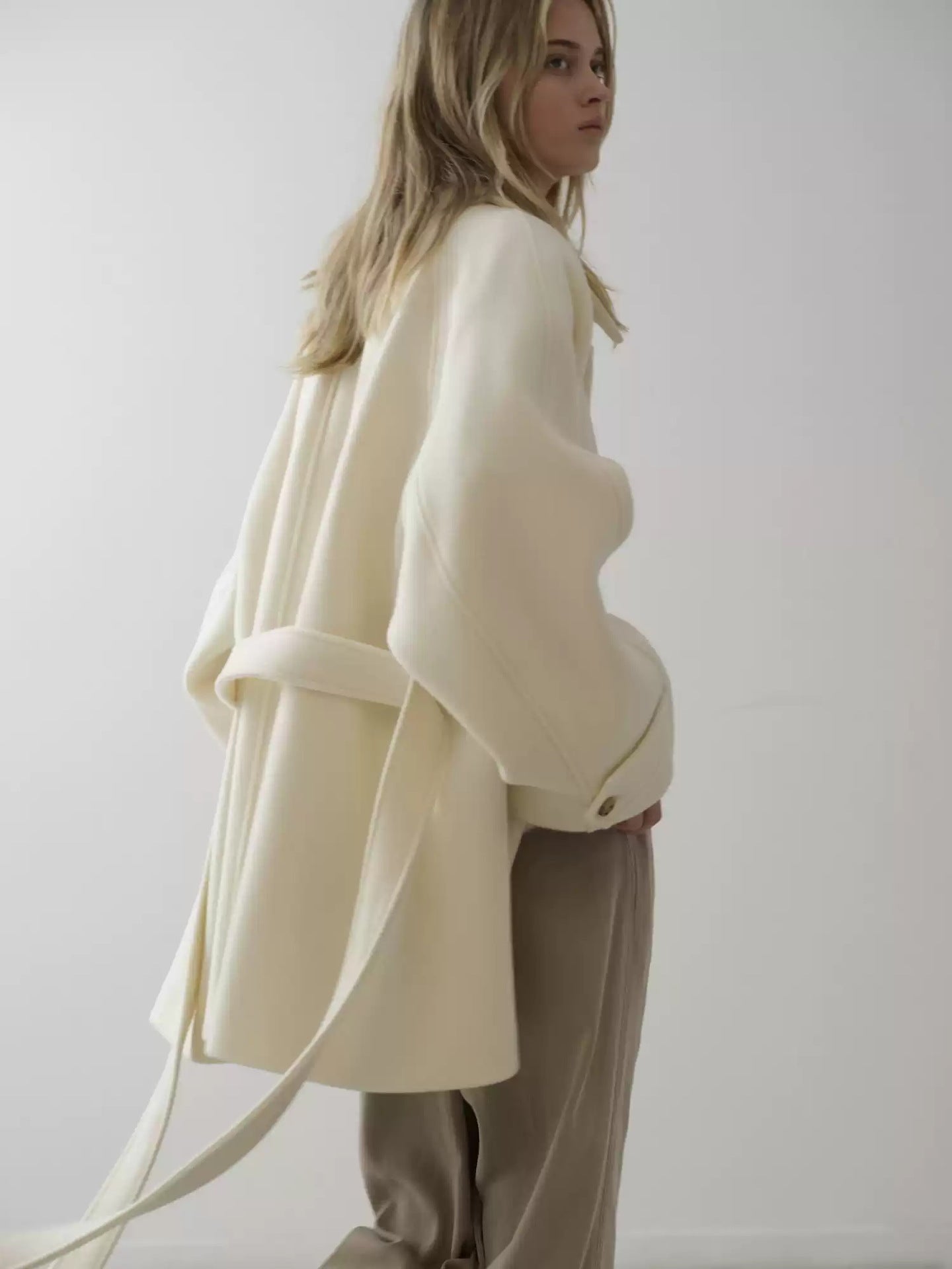 Elegant Belted Mid - Length Stand Collar Coat - MRC STOREJacketsMRC STOREElegant Belted Mid - Length Stand Collar Coat MRC STORE MRC STORECJQB261053002BYCream ColorM