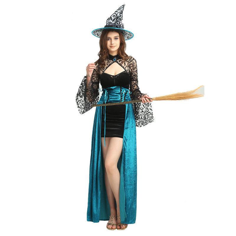 Elegant Blue Witch Halloween Cosplay Stage Costume - Polyester Knitted Fabric - MRC STOREHalloweenMy StoreElegant Blue Witch Halloween Cosplay Stage Costume - Polyester Knitted Fabric - MRC STOREMRC STORECJLY157188501AZBlueOne size