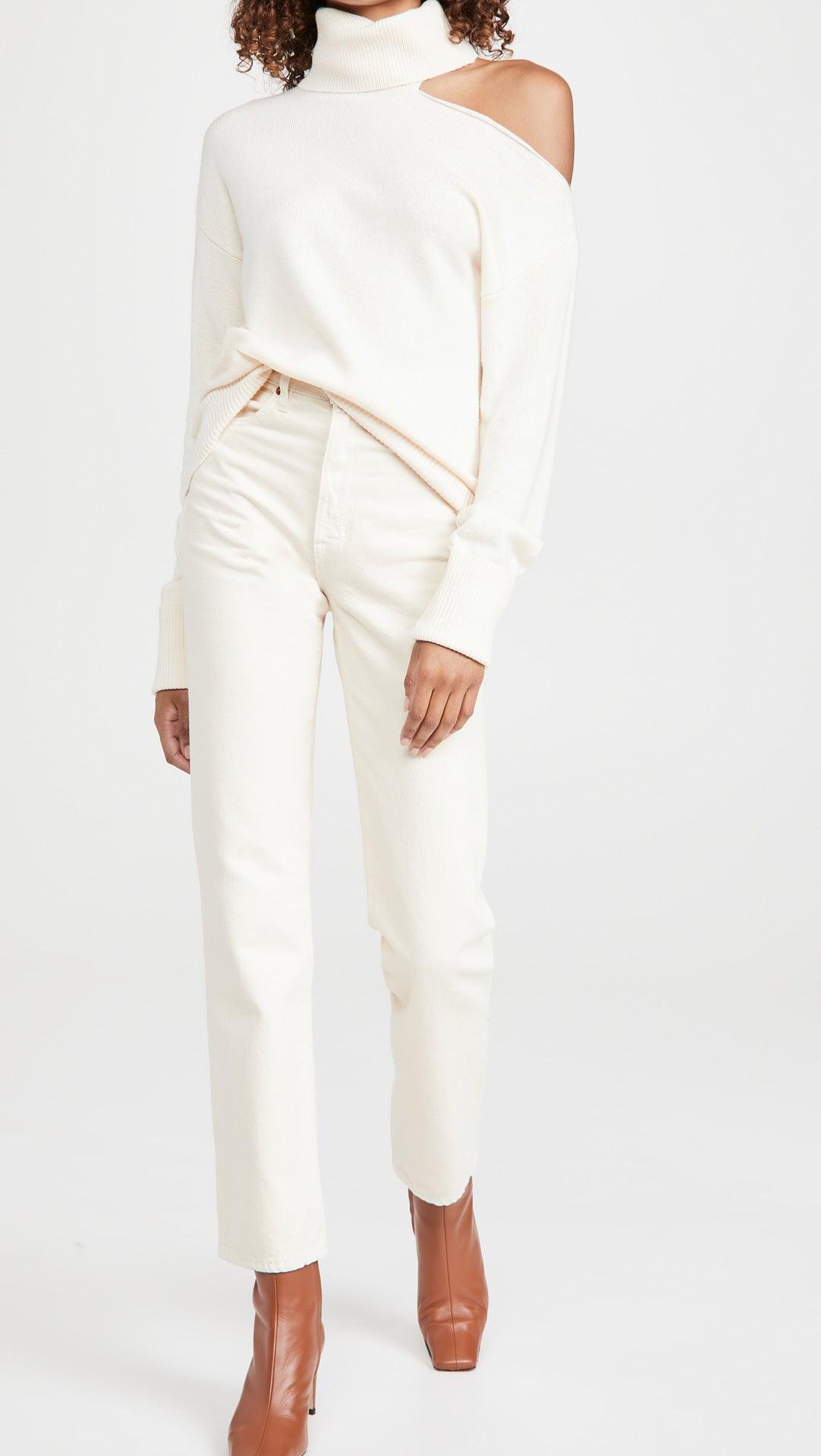 Elegant Off Shoulder Women's Sweater with Abstract Design - MRC STORESweaters & HoodiesMy StoreElegant Off Shoulder Women's Sweater with Abstract Design - MRC STOREMRC STORECJMY225336139MNRed LeatherL